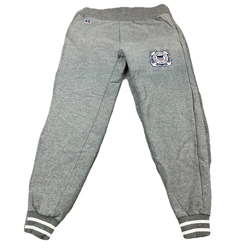 Russell Athletic US Coast Guard Gray Jogger Sweatpants Adult Small Pockets